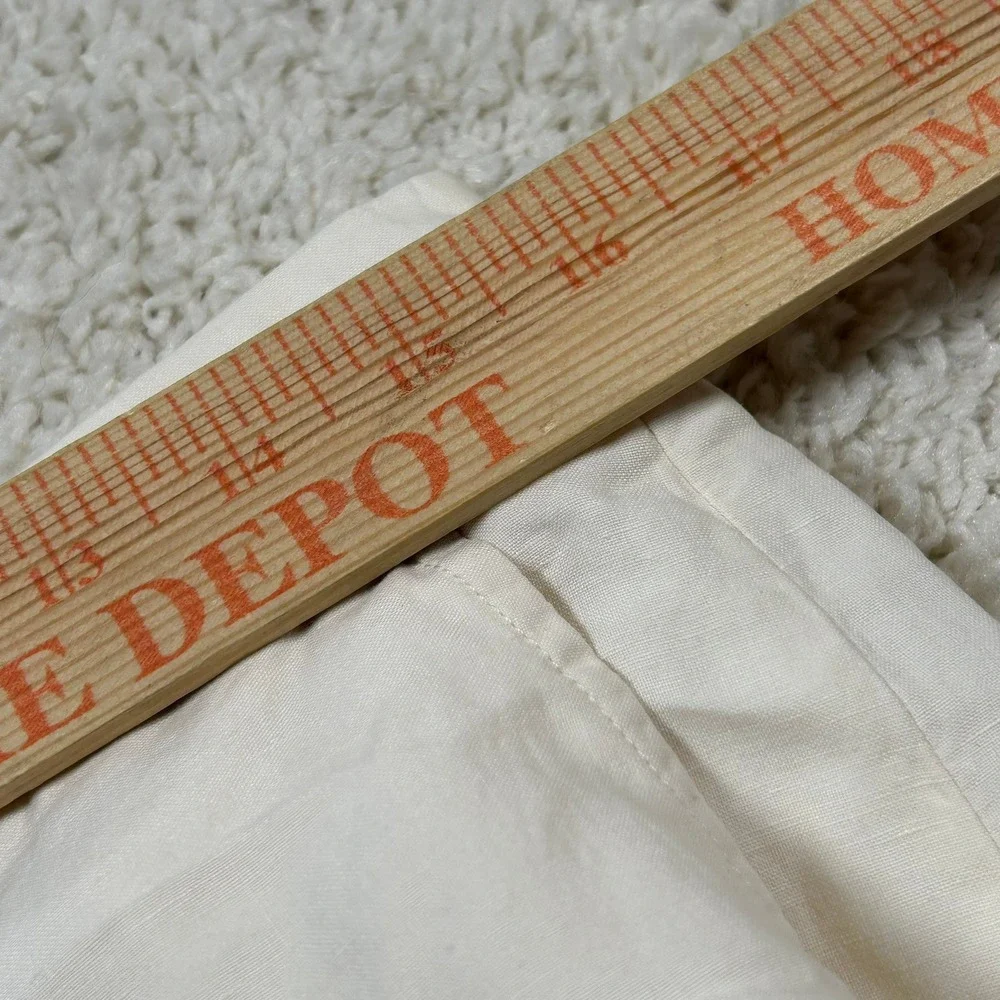 Polo Ralph Lauren Silk Linen Chino Pants 32X32 Cream Herringbone Flat Front